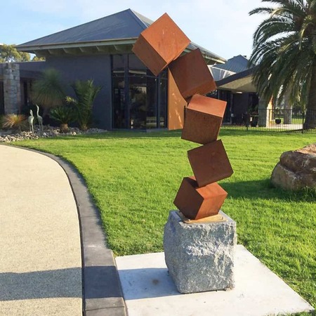 Building-Blocks-200cm--CORTEN-[Corten,-outdoor,]Pierre-Le-Roux-australian--sculpture-outdoor drive-way-entry-art-garden-cubes