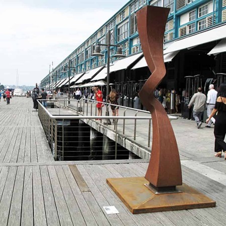 Deflect-270x40cm-MILD-STEEL-CORTEN-[Corten,Outdoor]-Chris-Flenley-sculpture-abstract-australian-art-garden-sculptor