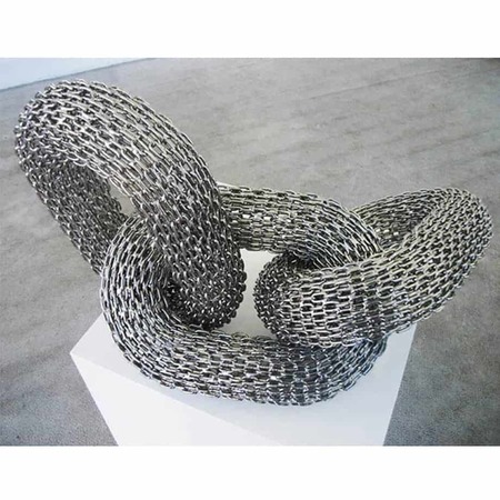 metal garden sculpture, indoor table top sculpture ,chain links