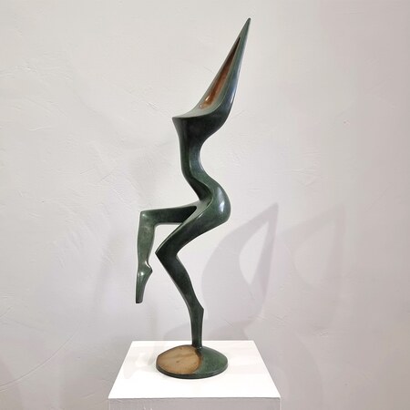 bronze figurative indoor sculpture in black