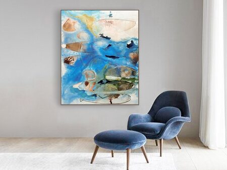 ocean abstract blue canvas art