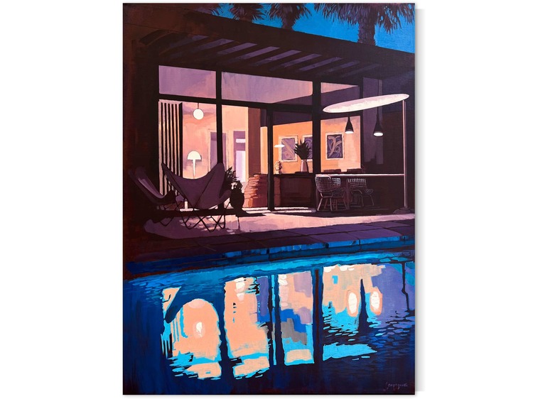 slim aarons palm springs painting